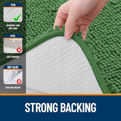 OLANLY Toilet Rugs U-Shaped 24x24, Soft Absorbent Chenille Contour Rugs - Image 6