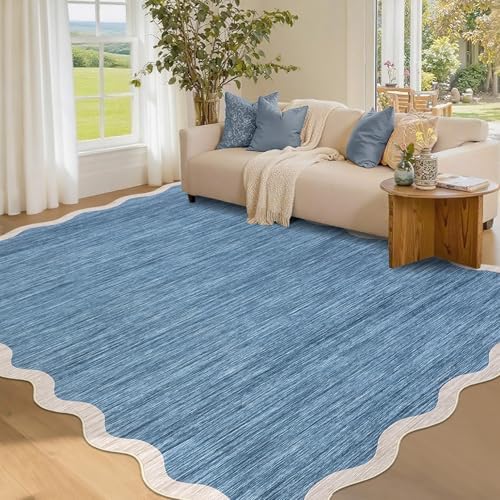 GarveeHome Scalloped Washable Area Rugs 5x7 Rug for Living Room Non Slip by GarveeHome