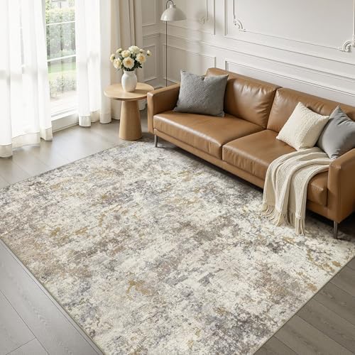 kakania Washable 7x9 Area Rug for Living Room: Abstract Modern Home Decor by kakania