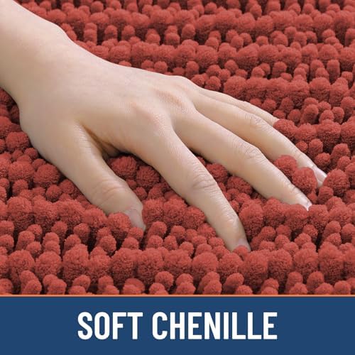 Smiry Bathroom Rugs 30X20, Extra Soft Rubber Backing Chenille Bath Mats - Image 5