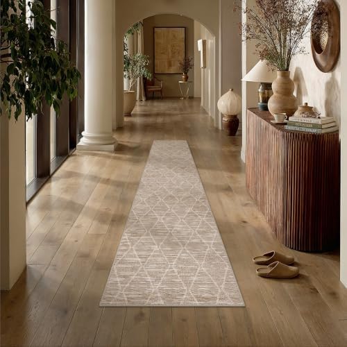 HUGEAR 2x8 Runner Rugs Brown Washable Hallway Rug by HUGEAR