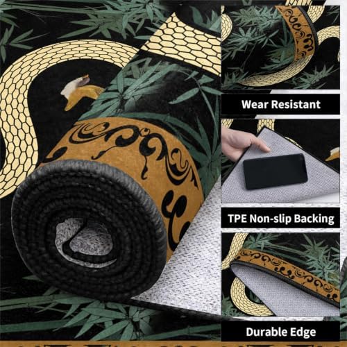Bohemian Snake Area Rug 7x9 Dark Gothic Non Slip Carpet - Image 6