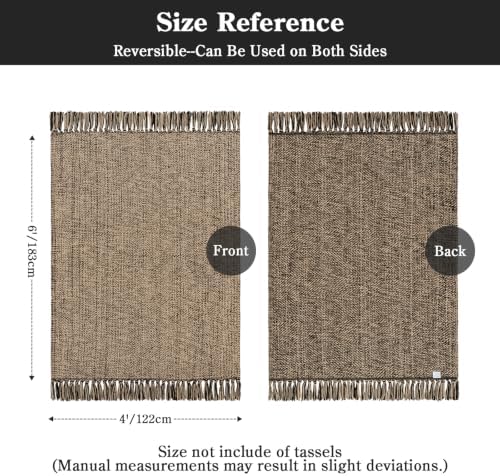 Collive 4' x 6' Bedroom Area Rug, Modern Farmhouse Indoor Outdoor Rugs - Image 2