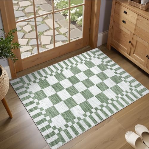 GarveeHome Checkered Washable 2x3 Rug Small Area Rugs Non-Slip for Entryway by GarveeHome