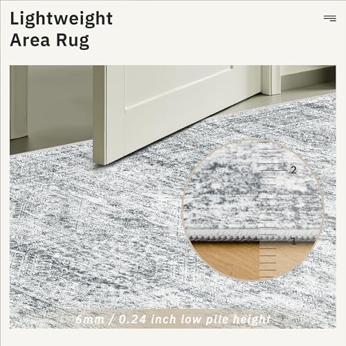 Soalmost Washable Area Rug 8x12 Large Soft Grey Rugs for Living Room - Image 7