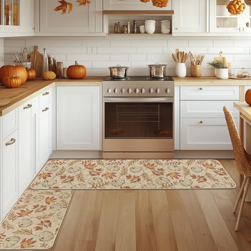 Artoid Mode Pumpkins Fall Kitchen Mats Set of 2-17x29+17x59 - Image 4