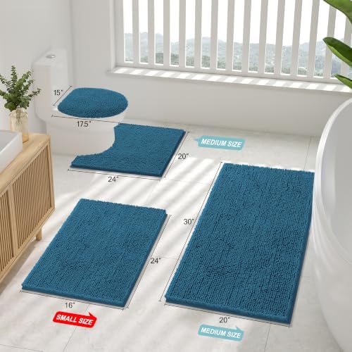 Smiry Bathroom Rugs 34X21, Luxury Chenille Extra Soft Absorbent Bath Mat - Image 2