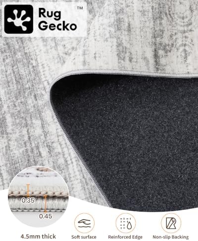 Miukiki 10x14 Area Rugs for Living Room Non Slip Washable Rug Grey - Image 3