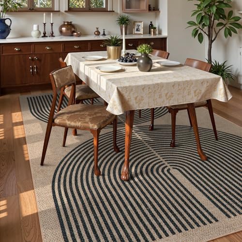 Lahome Modern Rainbow Easy Jute 9x12 Rug, Large Non Slip Indoor Outdoor Rug - Image 6