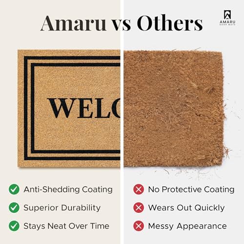 Coir Welcome Mat, Non-Slip, Welcome Classic 6, 17x29 in - Image 4