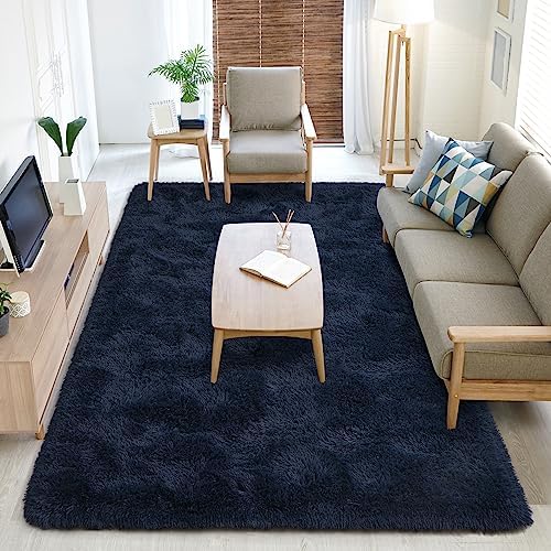 Chicrug Soft Area Rugs for Bedroom Living Room Plush Fluffy Rug 7x10 Feet, Shag Furry Area Rug Carpet Non Shedding for Nursery Children Kids Girls Room Home Decorative, Navy Blue - Image 4