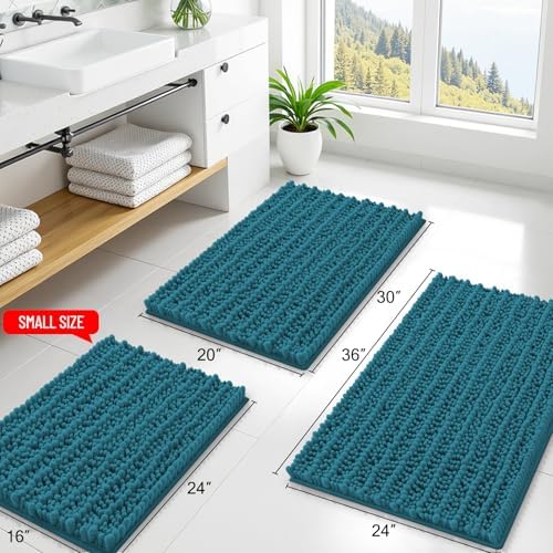 Smiry Bathroom Rugs 34X21, Extra Soft Rubber Backing Chenille Bath Mats - Image 2