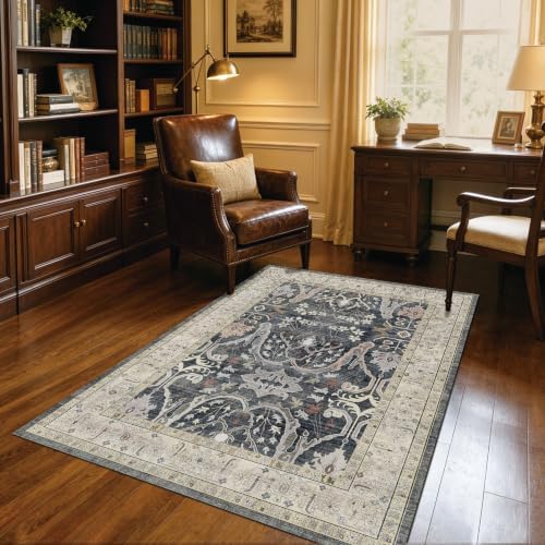Area Rug Living Room Rugs 4×6 Washable Floral Rug by Unknown