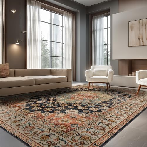 Ruaruarug Washable Area Rug 8×10 for Living Room, Ultra Soft, Maroon - Image 3