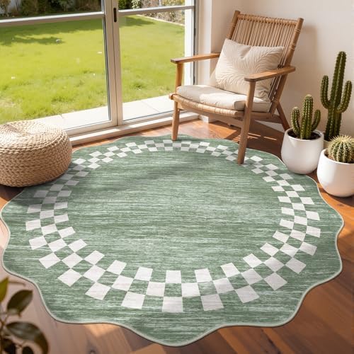 GarveeHome 6ft Washable Round Rug for Entryway Modern Bedroom Circle Rug by GarveeHome