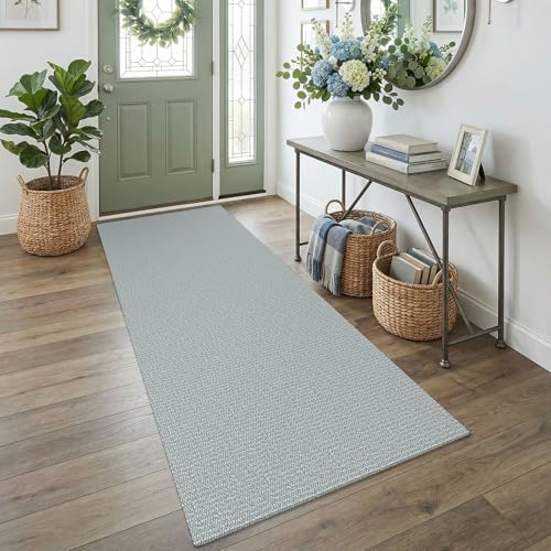 EARTHALL Washable Runner Rug, Non Slip Door Runner, 3x7 Ft, Turquoise/Gray by Unknown