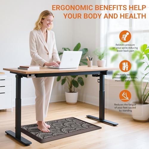 Mattitude 4/5 Inch Kitchen Mat, 20x32in Heavy Duty Ergonomic Comfort Foam Standing Desk Mat, Waterproof Non-Slip Standing Mats and Rugs for Kitchen, Office, Chocolate - Image 6