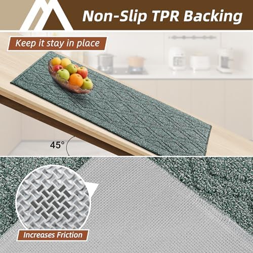 COSY HOMEER Kitchen Rugs Sets of 2 Non-Slip Washable,60x24Inch/35X24Inch - Image 3