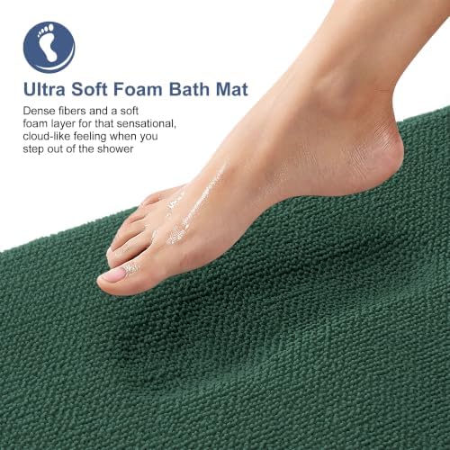 OLANLY Memory Foam Bathroom Runner Rugs 59x24, Long Mats, Blackish Green - Image 2