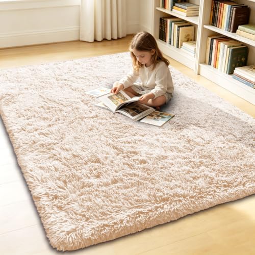 Smiry Area Rugs for Living Room Bedroom 4x4 ft, Fluffy Washable Carpet by Smiry