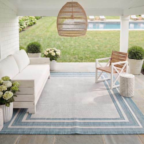 SAFAVIEH Courtyard Outdoor Area Rug 8x11, Ivory & Aqua CY8475-53612 by Unknown