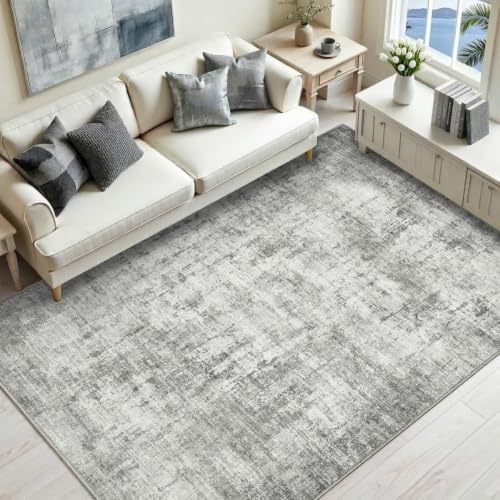 Washable 4'x6' Abstract Area Rug for Bedroom Living Room by Unknown