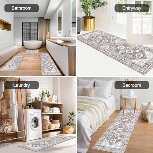 HEBE Boho Kitchen Rugs Set of 3, Non Slip Washable Kitchen Mats for Floor - Image 5