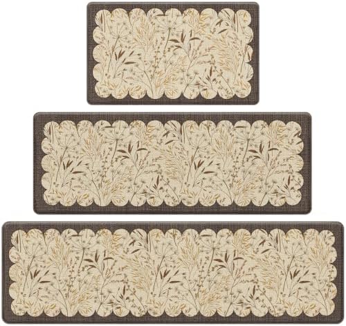 3PCS Vintage Anti-Fatigue Kitchen Mats, Non-Slip Waterproof Rugs for Floor by Unknown
