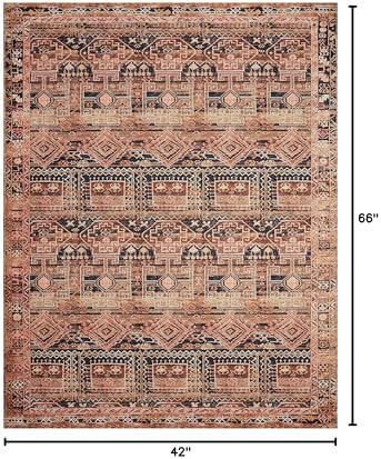 Loloi Layla Mocha/Blush 3'-6" x 5'-6" Accent Rug - Image 2
