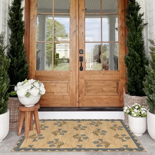 Floral Outdoor Rug - 28"x43" Front Door Mat Indoor Outside Entrance - Image 4