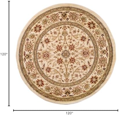 SAFAVIEH Lyndhurst Round Rug 10', Ivory & Ivory LNH212L - Image 2