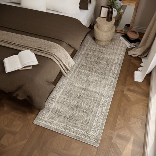 Washable Runners for Hallways Kitchen Rug: 2'6"x8' Runner Rugs Stain Resistant Non Slip Low Pile Soft Carpet Runners for Hallways Bedroom Entryway Indoor Beside Bathroom Laundry Room - Image 3