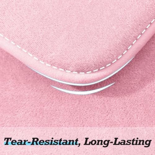 HUXMEYSON Bathroom Rugs Sets 3 Piece, Non-Slip & Quick Dry Bath Mat Set, Ultra Soft Velvet Bath Rugs for Bathroom, Toilet and Shower Floor, Rose Pink - Image 7