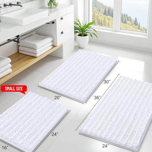 Smiry Bathroom Rugs 30X20, Extra Soft Rubber Backing Chenille Bath Mats - Image 3