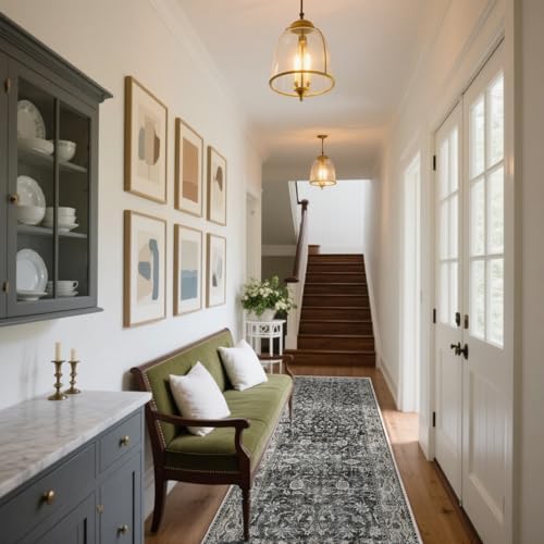 Runner Rug Washable Kitchen Runner: 2'x10' Hallway Runner Rugs Stain Resistant Non Slip Low Pile Soft Boho Carpet Runners for Hallways Bedroom Entryway Indoor Beside Bathroom Laundry Room - Image 5