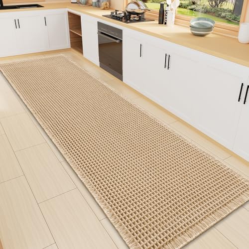 Smiry Waffle Bath Mat 72X16, Extra Soft Absorbent Bathroom Rugs, Brown by Smiry