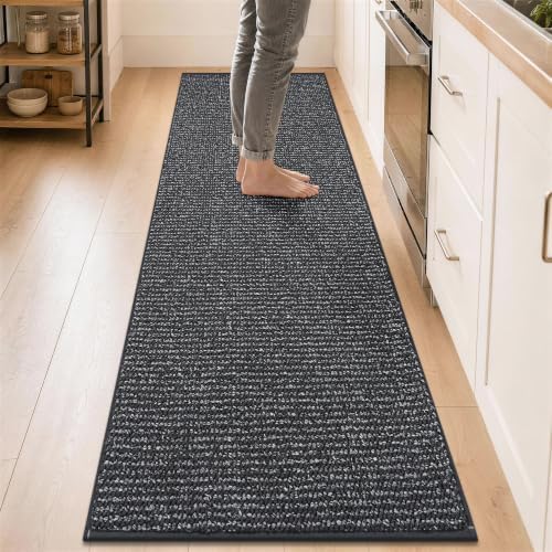 BEQHAUSE Kitchen Runner Rugs 24"x96", Kitchen Mats for Floor, Charcoal by BEQHAUSE
