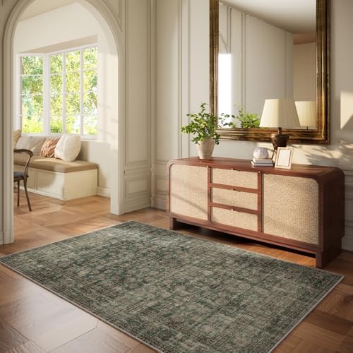 Machine Washable Throw Rugs for Entryway: Door Mat Indoor Entrance 3x5 Rug Boho Small Area Rug Non-Slip Low Pile Kitchen Rug for Front Door Indoor Entrance Entry Kids Room - Image 2