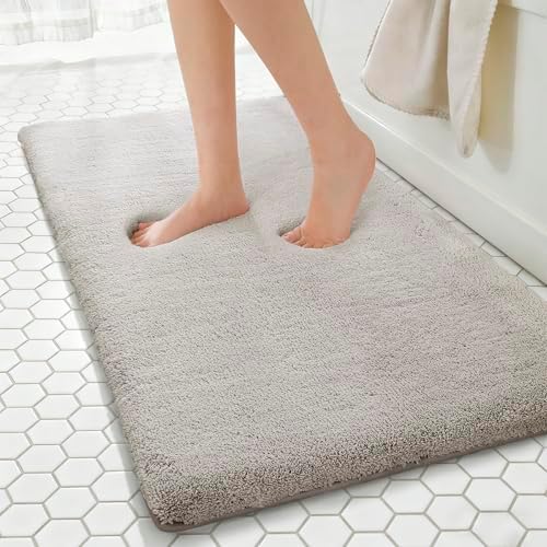 MINIDEAR Bathroom Rugs 60x20 Tan - Thick Memory Foam Bath Mat, Ultra Soft & Plush Fluffy, Non-Slip, Quick Dry, Absorbent Washable Floor Microfiber Mat for Tub, Home Decor Accessories by MINIDEAR