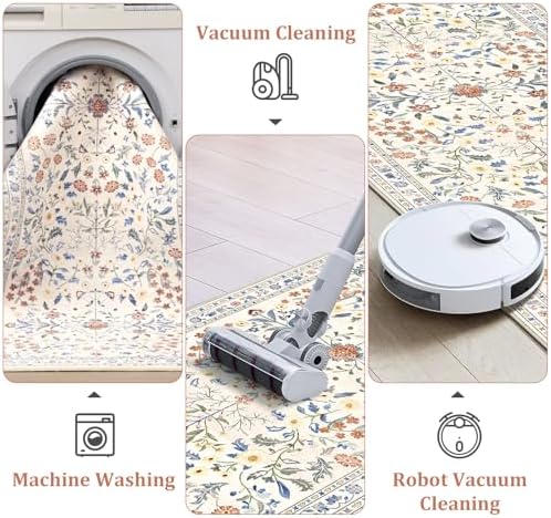 Yamaziot 2x5 Washable Hallway Runner Rug Non Slip Carpet, Colorful Beige - Image 4