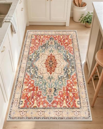 OLANLY 2x4 Washable Accent Rug Non Slip Carpet for Entryway Kitchen Bedside by OLANLY
