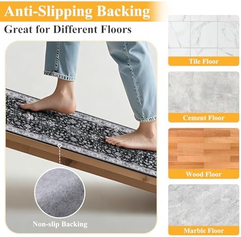HEBE Indoor Door Mat 2'x3', Washable Welcome Mat for Front Door Entrance - Image 3
