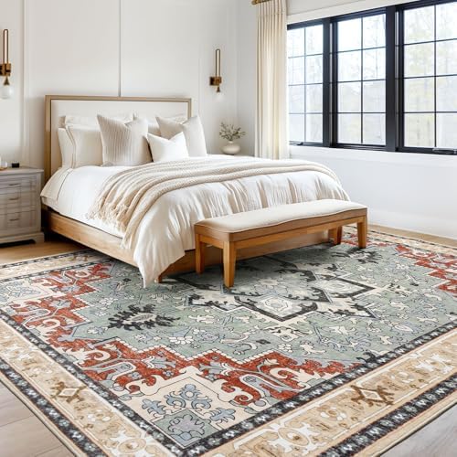 Lofus 8x10 Area Rugs for Living Room and Bedroom, Beige Washable Carpets - Image 2