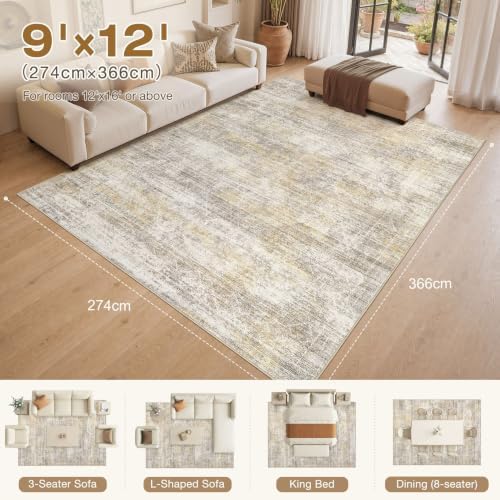 cotiled Boho 9x12 Area Rug for Living Room: Large Moroccan Washable Rug - Image 2