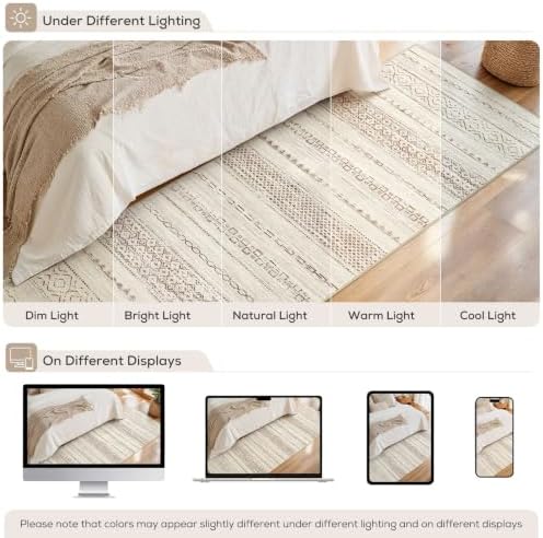 Nakagishi Boho 2x6 Runner Rug Machine Washable Rugs Non Slip Brown - Image 6