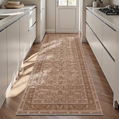 OPPODREAM Vintage Light Brown Area Rugs 3x6, Washable Rug for Living Room by OPPODREAM