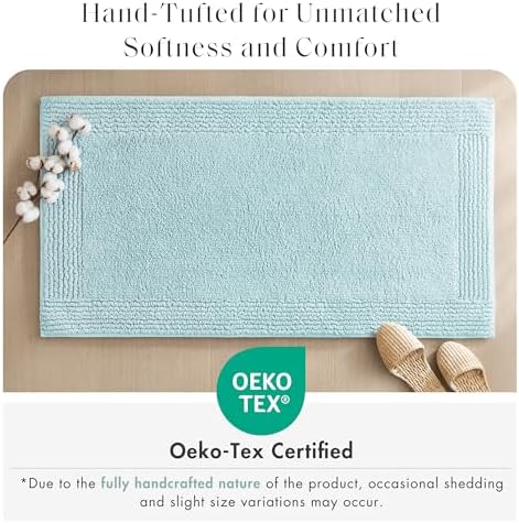 Madison Park Splendor Reversible 100% Cotton Bath Rug, 24 x 36, Blue - Image 4