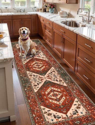 SERISSA 2'6"x10' Washable Non Slip Boho Runner Rug for Hallway - Image 3