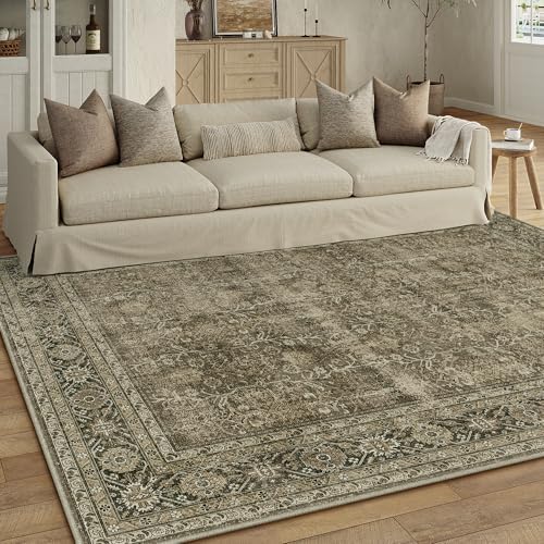 PureCozy Light Brown Area Rug 6x9 Vintage Traditional Distressed - Image 4
