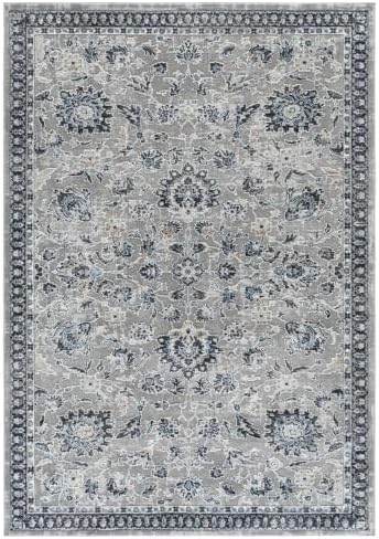 SAFAVIEH Parker Area Rug 5'3"x7'6", Textured Grey & Navy PRK158N - Image 2